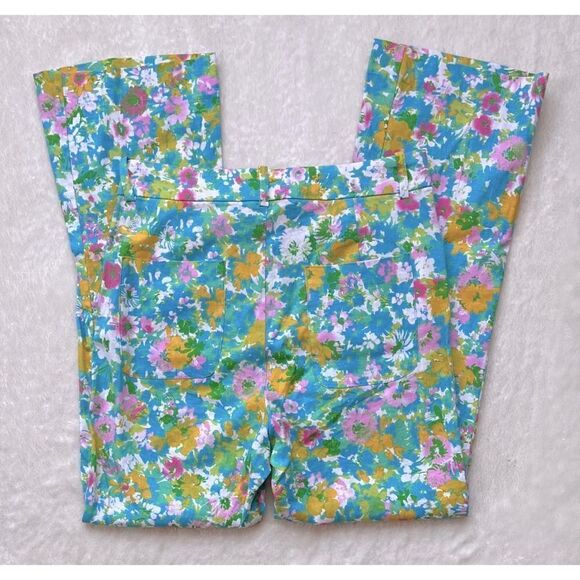 NWT Zara Floral Printed Linen Blend High Waisted Cropped Flare Trousers, Size 4 - Picture 15 of 16